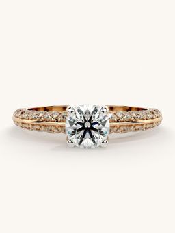 Valanova - Sterling Silver Plated with Rose Gold and Certified Lab Grown Diamond 1.19Cts Ring