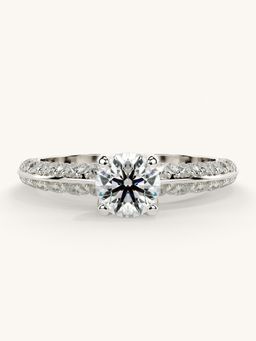 Valanova - Sterling Silver Plated with White Gold and Certified Lab Grown Diamond 1.19Cts Ring