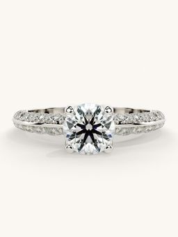Valanova - Sterling Silver Plated with White Gold and Certified Lab Grown Diamond 1.44Cts Ring