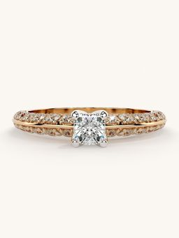 Valanova - Sterling Silver Plated with Rose Gold and Certified Lab Grown Diamond 0.94Cts Ring