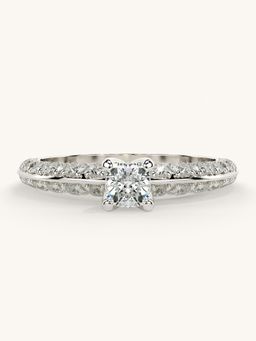 Valanova - Sterling Silver Plated with White Gold and Certified Lab Grown Diamond 0.94Cts Ring