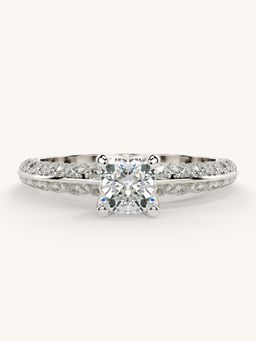 Valanova - Sterling Silver Plated with White Gold and Certified Lab Grown Diamond 1.19Cts Ring
