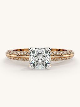 Valanova - Sterling Silver Plated with Rose Gold and Certified Lab Grown Diamond 1.44Cts Ring
