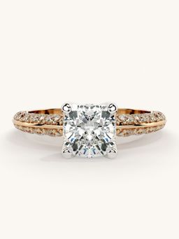 Valanova - Sterling Silver Plated with Rose Gold and Certified Lab Grown Diamond 1.69Cts Ring