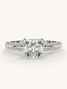 Valanova - Sterling Silver Plated with White Gold and Certified Lab Grown Diamond 1.69Cts Ring