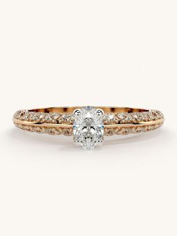 Valanova - Sterling Silver Plated with Rose Gold and Certified Lab Grown Diamond 0.94Cts Ring