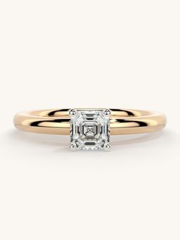 Valanova - Sterling Silver Plated with Rose Gold and Certified Lab Grown Diamond 0.50Cts Ring