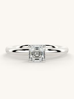 Valanova - Sterling Silver Plated with White Gold and Certified Lab Grown Diamond 0.50Cts Ring