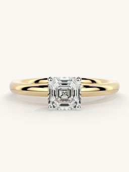 Valanova - Sterling Silver Plated with Yellow Gold and Certified Lab Grown Diamond 0.75Cts Ring