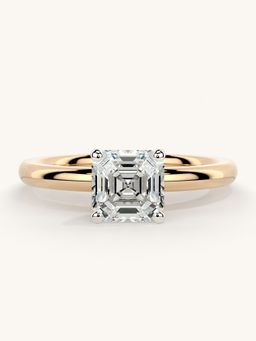 Valanova - Sterling Silver Plated with Rose Gold and Certified Lab Grown Diamond 1.00Cts Ring