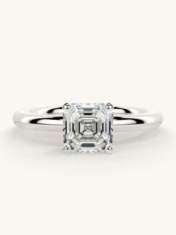 Valanova - Sterling Silver Plated with White Gold and Certified Lab Grown Diamond 1.00Cts Ring
