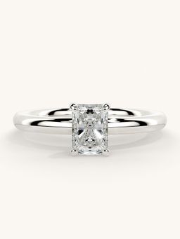 Valanova - Sterling Silver Plated with White Gold and Certified Lab Grown Diamond 0.50Cts Ring