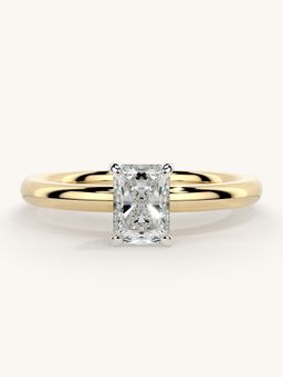Valanova - Sterling Silver Plated with Yellow Gold and Certified Lab Grown Diamond 0.50Cts Ring