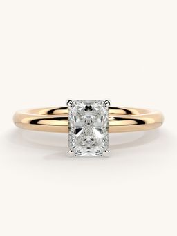 Valanova - Sterling Silver Plated with Rose Gold and Certified Lab Grown Diamond 0.75Cts Ring