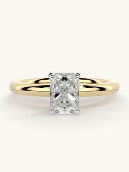 Valanova - Sterling Silver Plated with Yellow Gold and Certified Lab Grown Diamond 0.75Cts Ring