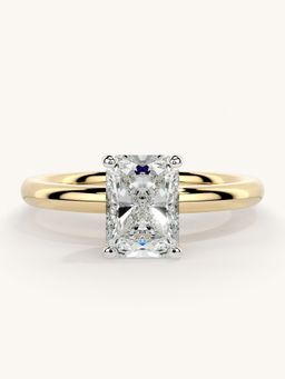Valanova - Sterling Silver Plated with Yellow Gold and Certified Lab Grown Diamond 1.00Cts Ring