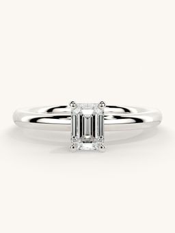 Valanova - Sterling Silver Plated with White Gold and Certified Lab Grown Diamond 0.50Cts Ring