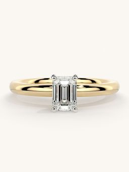 Valanova - Sterling Silver Plated with Yellow Gold and Certified Lab Grown Diamond 0.50Cts Ring
