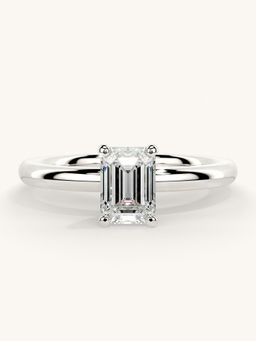 Valanova - Sterling Silver Plated with White Gold and Certified Lab Grown Diamond 0.75Cts Ring