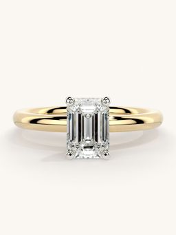 Valanova - Sterling Silver Plated with Yellow Gold and Certified Lab Grown Diamond 1.00Cts Ring