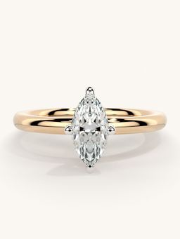 Valanova - Sterling Silver Plated with Rose Gold and Certified Lab Grown Diamond 0.50Cts Ring