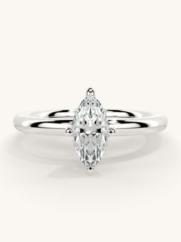 Valanova - Sterling Silver Plated with White Gold and Certified Lab Grown Diamond 0.50Cts Ring
