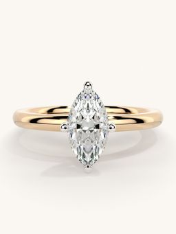 Valanova - Sterling Silver Plated with Rose Gold and Certified Lab Grown Diamond 0.75Cts Ring