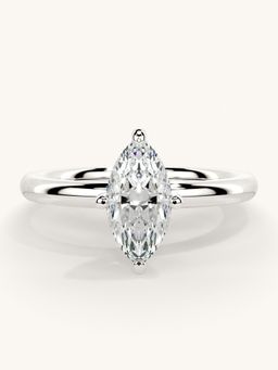 Valanova - Sterling Silver Plated with White Gold and Certified Lab Grown Diamond 0.75Cts Ring