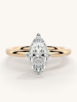 Valanova - Sterling Silver Plated with Rose Gold and Certified Lab Grown Diamond 1.00Cts Ring