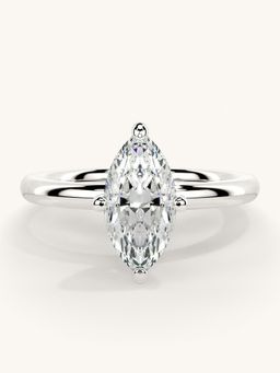 Valanova - Sterling Silver Plated with White Gold and Certified Lab Grown Diamond 1.00Cts Ring