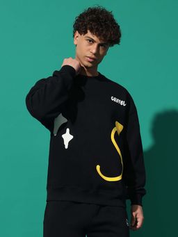 Griffel - S Arrow Oversized Black Sweatshirt