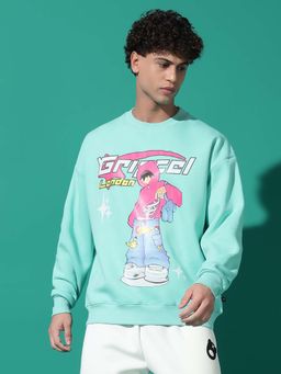 Griffel - Cool Kid Oversized Sea Green Sweatshirt