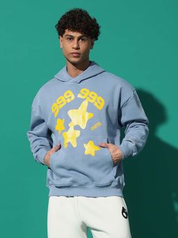 Griffel - 999 Star Oversized Sky Blue Hoodie