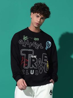 Griffel - Travel Oversized Black Sweatshirt