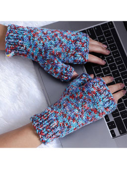 Magic Needles - Women Multi-Color Fingerless Knitted Gloves