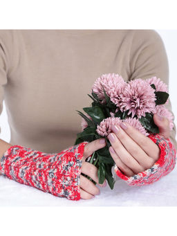 Magic Needles - Women Kismi Toffee Multi-Color Fingerless Crochet Gloves