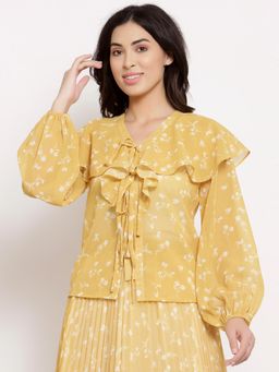 Ayrolane - Mustard Cape Ruffle Top