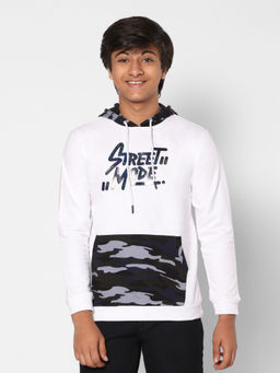 TeenTrums - Boys Sweatshirt Street Mode White & Camo