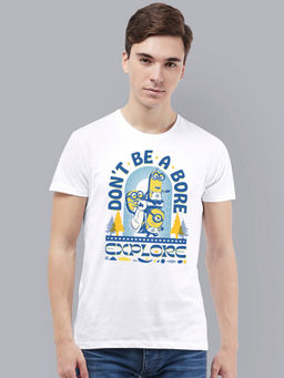 Free Authority - Minions Printed White T-Shirt for Men
