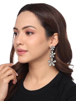 Yellow Chimes - Silver Plated Contemporary Drop Earrings