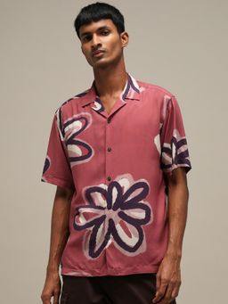 Mufti - Muted Rose Pink Floral Men Shirt