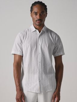 Mufti - Bright White Stripes Men Shirt
