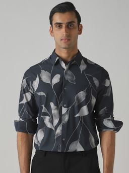Mufti - Charcoal Floral Men Shirt