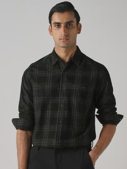 Mufti - Dark Green Checks Men Shirt
