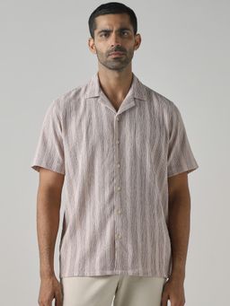 Mufti - Pastel Pink Stripes Men Shirt