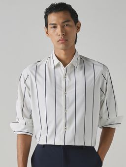 Mufti - Rich Eggshell White Stripes Men Shirt