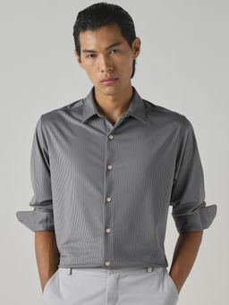 Mufti - Dark Grey Stripes Men Shirt