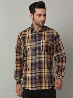 Selfusion - Slate Brown and Chalk White Bold Striped long sleeve Shirt