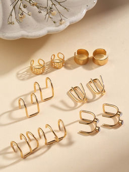 Priyaasi - Gold Plated Tiny Ear Cuff Set of 6