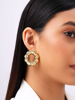 Priyaasi - High Gold Plated Wreath Style Design Statement Hoop Earrings